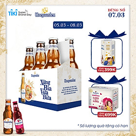 Lốc 6 chai Hoegaarden White Xứng Bia Vừa Bữa (330ml/chai) + 1 ly thủy tinh