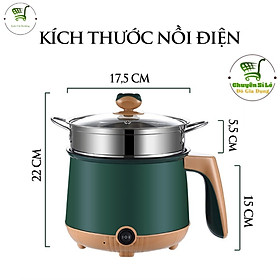 Mua Nồi Lẩu Điện Mini  Nấu Mì 2 Tầng Kèm Giá Hấp inox Đa Năng  Nướng  Luộc  Chiên  Chống Dính