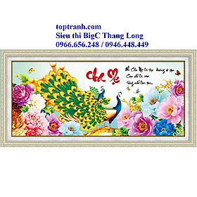 Mua Tranh thêu chữ thập chữa cha mẹ chim công và hoa mẫu đơn 88952 chưa thêu