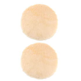 2 Artificial Sheepskin Rug Fluffy Home Floor Mat Carpet Seat Cushion Beige