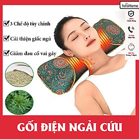 Gối Ngải Cứu Cổ Vai Gáy Cắm Điện Sưởi Ấm Giúp Giảm Đau Vai Gáy Cổ, Gối Kê Cổ Thảo Dược Hương Thơm Giao Màu Ngẫu Nhiên