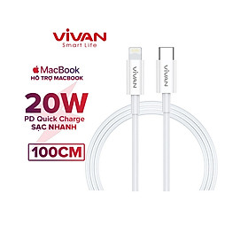 Mua Cáp Sạc Nhanh VIVAN KCL100S Type-C to IOS 100cm Chuẩn Sạc Nhanh PD 20W Dây Chống Gãy - Hàng Chính Hãng