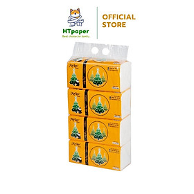 Lốc 4 Gói Giấy Ăn Rút, Khăn Giấy Rút Lụa Mylan Gấu Thông Cao Cấp Siêu Dai và Mềm Mịn (540 tờ/gói)