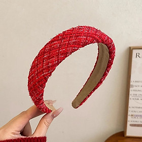 Cài tóc đỏ rực rỡ, bờm tóc tết, cài tóc băng đô diện tết, phụ kiện áo dài