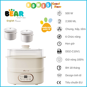 Mua Nồi Nấu Chậm BEAR SUBE003 (DDZ-C25R6) Nấu Cháo Chưng Yến  Tiềm Hấp Tự Động Hoàn Toàn Chống Trào Nước Chống Cháy Dung Tích 2.5L Màu Ngẫu Nhiên - Hàng Chính Hãng