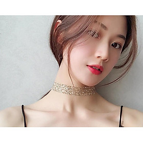 Dây chuyền dạng lưới đính hạt lấp lánh