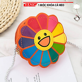 Túi đeo chéo trẻ em Hoa Daisy mini nhiều màu LU44 Tặng móc khóa cá heo