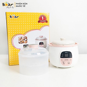 Mua Nồi nấu cháo chậm Bear 0 8L cho bé ăn dặm - Ninh hầm hấp cách thuỷ chưng yến đa năng SUBE001 - Hàng chính hãng
