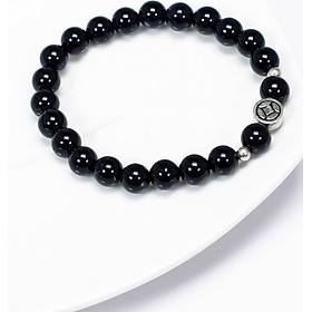 Vòng tay cho bé đá obsidian charm bạc mệnh thủy, mộc - Ngọc Quý Gemstones