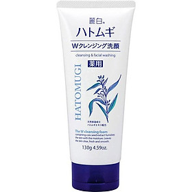 Sửa Rửa Mặt Ý Dĩ Hatomugi Naturie nội địa Nhật Bản 130g làm sạch nhờn, làm sáng da, mờ thâm mụn