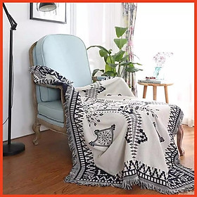 Mua Thảm trắng đen loại mới trải sàn ghế sofa  lót giường  trải bàn homstay kích thước 90x90cm