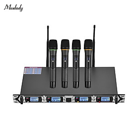 Dàn Micro Cầm Tay D4 Muslady 4 UHF Kênh Không Dây (4 Micro +1 Đầu Thu)