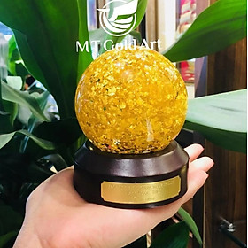 Quả cầu pha lê phong thủy (đế pha lê tròn) D=100cm MT Gold Art- Hàng chính hãng, trang trí nhà cửa, phòng làm việc, quà tặng sếp, đối tác, khách hàng, tân gia, khai trương