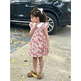 Váy bé gái chất thô cotton mềm mát kiểu cánh tiên dáng suông dễ mặc size cho bé 9-20kg từ 1-5 tuổi