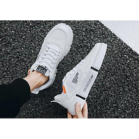 Giày thể thao nam Fashion đính tem cam nổi bật K15