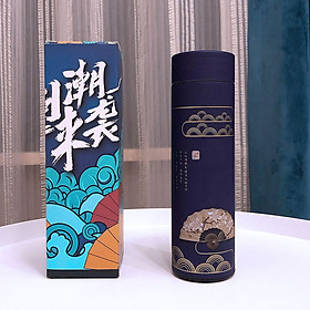 Bình Giữ Nhiệt Bình Nước Họa Tiết Tranh Phong Cảnh Retro Phong Cách Nhật Bản DRU - Hàng Chính Hãng