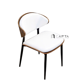 Mua Ghế phòng ăn nệm nâu Cafe ECO 41A-P Nội thất Capta Ghế ăn cao cấp khung gỗ Polywood có bọc nệm simili chân ghế sắt sơn tĩnh điện màu đen