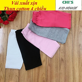 QUẦN LEGGING TRƠN LỬNG THUN COTTON 4C CHO BÉ GÁI 10-20KG