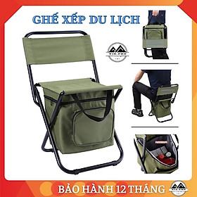 Ghế xếp du lịch gấp gọn đi dã ngoại ngồi câu cá ghế khung hợp chịu lực 260kg