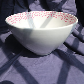 Mua Tô Sứ Trắng Viền Chấm Bi Cao - Sâu Lòng- Đựng Cơm/Soup/Lagu - Phong cách Nhật Sang Trọng
