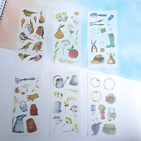 Bộ 6 Tấm Sticker Dụng Cụ Làm Vườn