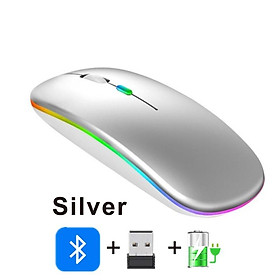 Chuột Không Dây Bluetooth Thiết Sạc Mause Hai Chế Độ Không Tắt Tiếng 2.4G USB Chuột Chơi Game Cho Máy Tính Laptop Xiaomi Macbook mạc - one