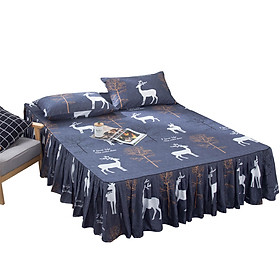 Bed Skirt Style Aloe Vera Cotton Bedspread for Double Mattress