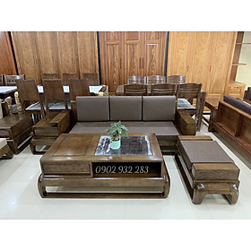 Bộ bàn ghế salon/ sofa gỗ sồi 3 món chân đùi gà G026