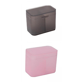 2x Cotton Swab Container Organizer Holder Makeup Pads Storage Box Case