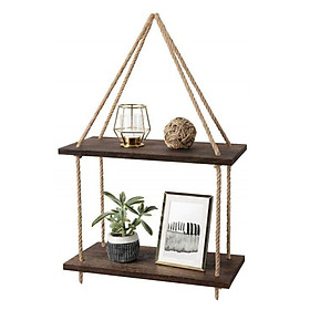Mua kệ gỗ trang trí dây treo tường 2 tầng độc đáo