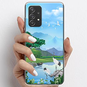 Ốp lưng cho Samsung Galaxy A52 , Samsung Galaxy A52s 5G nhựa TPU mẫu Núi và chim hạc
