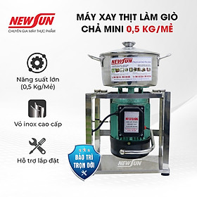 Máy Xay Thịt Làm Giò Chả Ruốc, Xay Cua, Xay Cá Gia Đình NEWSUN 0.5 Kg/ Mẻ, Inox Cao Cấp, Công Suất 750W, Chân vuông