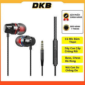 Mua Tai Nghe Nhét Tai Có Dây DKB  Bản Nâng Cấp Chất Lượng Cao  Âm Thanh 360 Chân Thực  Có Mic Đàm Thoại  Và Thanh Chỉnh Âm Lượng - Hàng Chính Hãng
