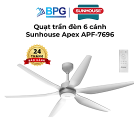 Mua Quạt Trần Đèn Led Sunhouse Apex 6 cánh APF-7696  công suất 57W  cánh quạt sải rộng  điều khiển từ xa  Hàng chính hãng