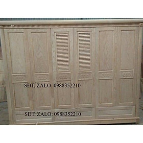 Tủ quần áo 6 cánh gỗ sồi
