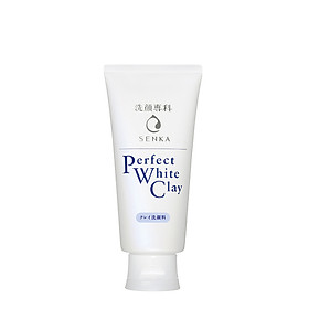 Sữa Rửa Mặt Tạo Bọt Chiết Xuất Đất Sét Trắng Senka Perfect White Clay 120g tặng mặt nạ giấy nén Miniso