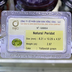 Mua Viên đá peridot ngọc olivin kiểm định tự nhiên mài giác oval phong thủy