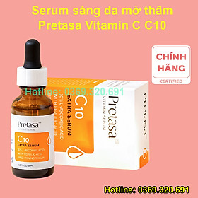 Serum sáng da mờ thâm Vitamin C PRETASA C10 Extra Serum - Hàng Chính Hãng