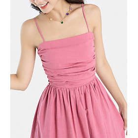 Đầm Lửng Nữ Thời Trang HNOSS Form Xoè Hai Dây Mảnh HNDLU097