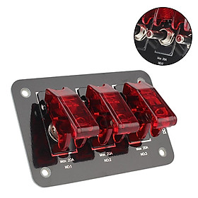 12-24V Red Waterproof Cover Ignition Switch Panel 20A For Car Truck Caravan DC Toggle Switch Panel Car Switch Panel WIth Fuse