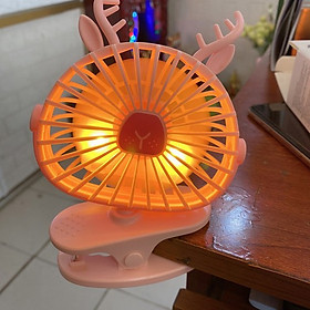Quạt kẹp hình thú mini fan có led, kẹp bàn hoặc xe đẩy và đèn ngủ cho bé (mẫu ngẫu nhiên) - HT06
