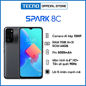 Mua Điện thoại TECNO Spark 8C (4GB/64GB) - RAM tùy biến mở rộng tới 7GB |Pin 5000 mAh| 6.6  HD+ 90Hz - Hàng chính hãng