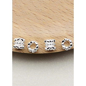 Combo 4 cái charm bạc chặn hạt hình trụ họa tiết - Ngọc Quý Gemstones