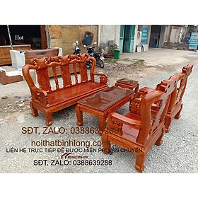Bộ bàn ghế phòng khách quốc đào gỗ xoan ta tay 10