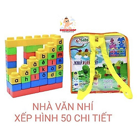 Đồ Chơi Xếp Hình Thần Đồng Nhà Văn Nhí 50 Chi Tiết Giúp Bé Nhận Diện Chữ Cái