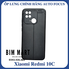 Ốp lưng Auto Focus dành cho Xiaomi Redmi 10C silicon vân da - Hàng Chính Hãng