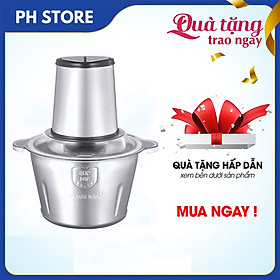 Mua Máy Xay Thực Phẩm Đa Năng  Chạy Êm  Cối Inox 304  4 Lưỡi Dao Thép Không Gỉ  2 Cấp Độ Xay  Dung Tích 2L  Công Suất 300W  Đóng Gói Chắc Chắn