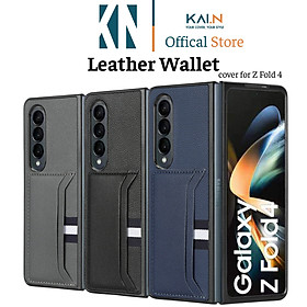 Ốp Lưng Case Da Dành Cho Samsung Galaxy Z Fold 4, Kai.N Leather Wallet Cover, Có Ngăn Chứa Đựng Thẻ Tiện Dụng - HÀNG CHÍNH HÃNG