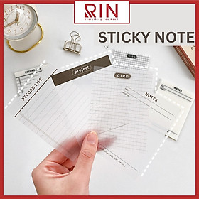 Giấy note trong suốt / giấy ghi nhớ / Giấy ghi chú giấy nhắn TRONG SUỐT cho học sinh, văn phòng - nhiều màu/mẫu