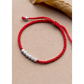 Combo 2 vòng thắt dây đỏ charm bạc - Ngọc Quý Gemstones